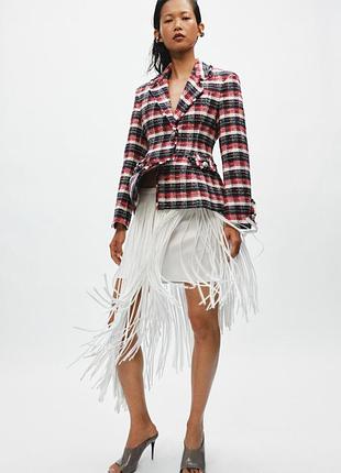 Блейзер zara zw collection з баскою в клітинку