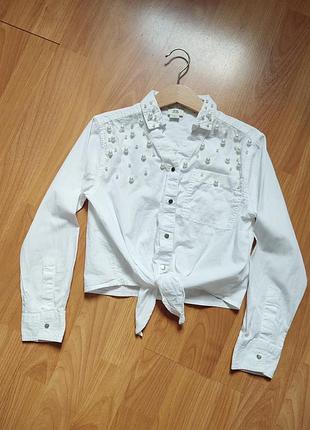 Стильная белая рубашка блуза river island