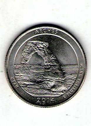 Сша 1⁄4 долларов, 2014 национальный парк арки no197