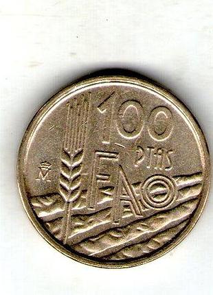 Испания ø король хуан карлос i 100 песет, 1995 год фао алюминий-бронза, 9.25g, ø 24.5mm no3966