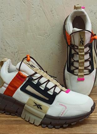 Reebok zig kinetica edge кросівки жіночі модні брендові світлий беж текстиль
