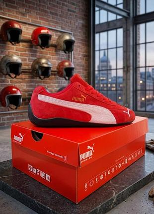 Кросівки puma speedcat og unisex червоного кольору з білими деталями розмір 36-40