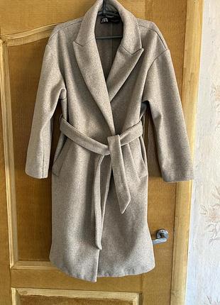 Пальто тренч оверсайз женское с поясом zara s-m