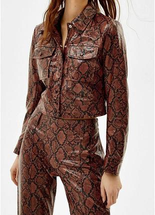 Коричнева куртка від bershka