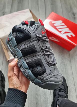 Мужские кроссовки nike air more uptempo low grey