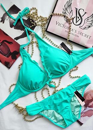 Купальник victoria's secret 32d 70d 75c м'яка чашка на кісточці в кольорі тіфані xs s m