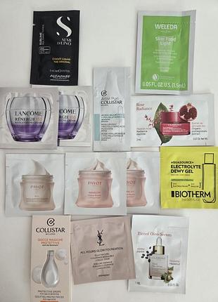 Набір зразків догляду за обличчям та волоссям payot lancome collistar weleda alfaparf ysl clarins biotherm