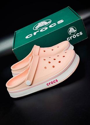 👟 crocs жіночі персикові – легкі сабо для повсякденного носіння жіночі крокси