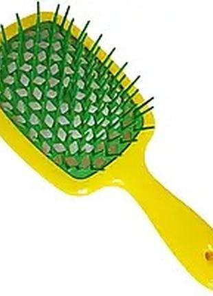 Janeke superbrush щітка масажна шо для волосся (жовта з зеленим)