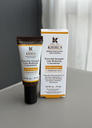 Інтенсивний концентрат з 12.5% вітаміном с проти зморшок kiehl’s powerful-strength line-reducing concentrate 12.5% vitamin c, 15мл / сироватка крем