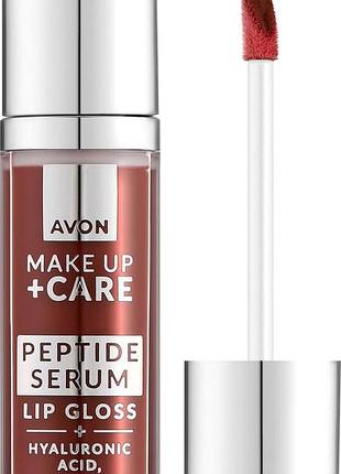Блиск-сироватка для губ з пептидами avon make up + care peptide lip gloss spf 20