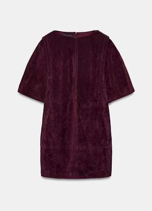 100% натуральное замша платье zara