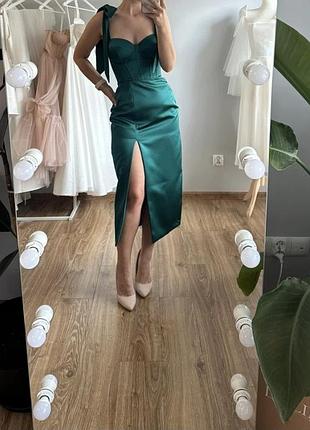 Вечірня сукня корсетова жіноча jasper green міді