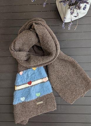 Жіночий зимовий шарф fashion коричневий 30x180 см, коричневий 2571461
