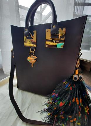 Сумка для жінок sophie hulme чорна шкіряна
