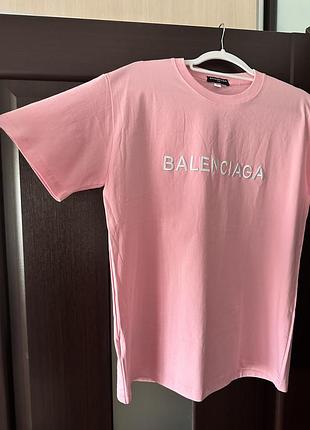 Рожева пряма котонова футболка розмір l-xl
