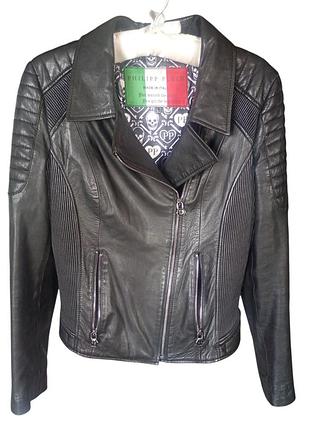 Philipp plein. натуральная кожа, косуха
