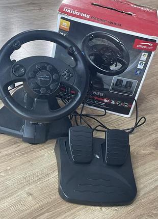 Ігрове кермо speedlink darkfire racing wheel + педалі