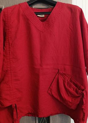 Блуза футболка лен большого размера батал