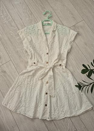 Платье / платье халат женское коттоновое миди zara