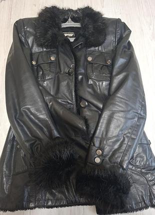 Продам стильную зимнюю кожаную куртку-дублянку от турецкого бренда umut leather.