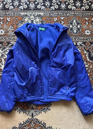 Дитяча куртка united colors of benetton, синя, з флісом