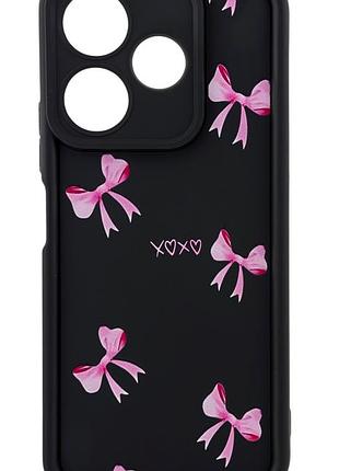 Чохол shock case print для xiaomi redmi 13x бампер силіконовий чорний з малюнком бантики