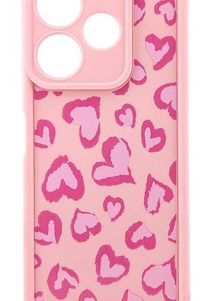 Чохол shock case print для xiaomi redmi 13x бампер силіконовий рожевий з малюнком серця