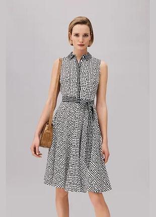Елегантна віскозна сукня міді в горошок hobbs london belinda dress розмір s