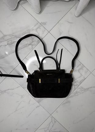 Шкіряна сумка coccinelle оригінал, замша, чорна