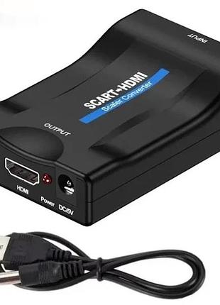Перехідник scart to hdmi конвертер для телевізора 1080p