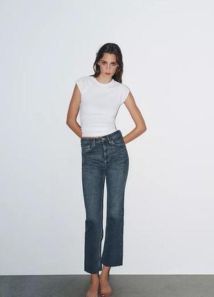 Укорочені розкльошені джинси trf з високою посадкою zara розмір 36