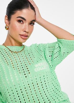 Хлопковый салатовый свитер/ s/ brend asos