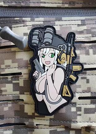 👩 тактична 3d пвх нашивка “morale girl” | нова