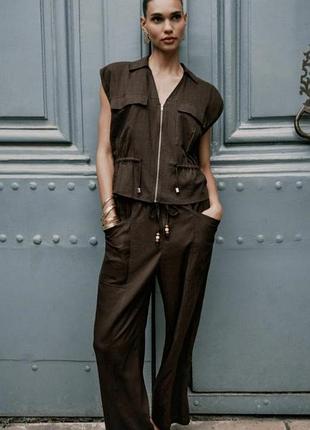 Zara штаны палаццо р.м лён
