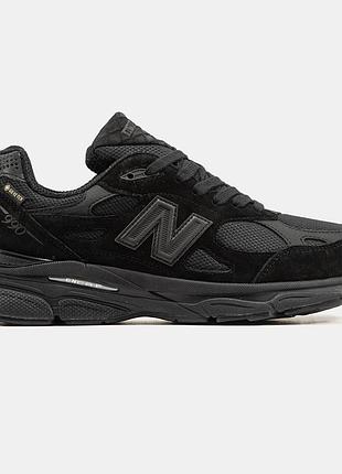 Замшевые термо кроссовки new balance 990 gore-tex all black