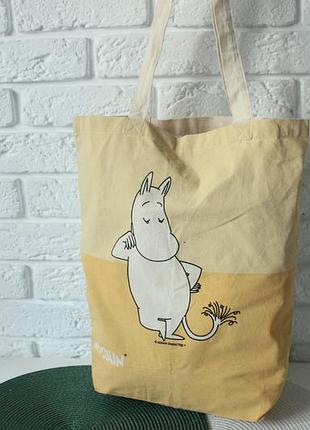 Moomin мумий троль шоппер из коттона с милым принтом.