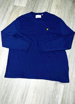 Мужской брендовый лонгслив lyle & scott , размер 2xl-3xl , 100% organic cotton .
