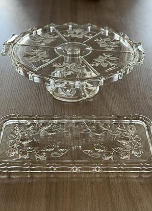 Кришталева тортовниця на ніжці від wmf cristal
