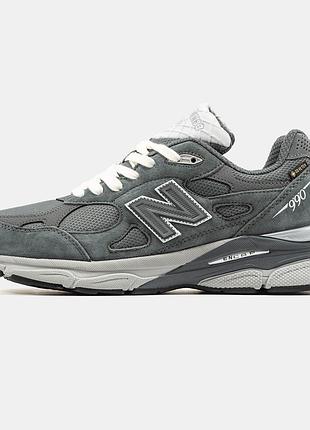 Замшевые термо кроссовки new balance 990 gore-tex grey