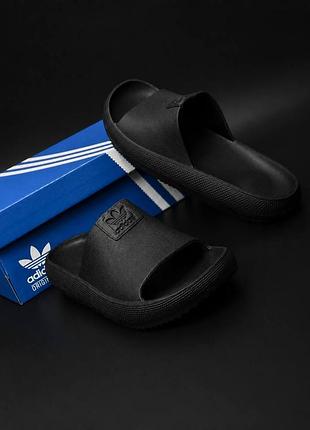👟 adidas чоловічі тапочки | стильні шльопанці на літо чорні