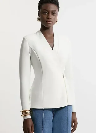 Новый!легантный дизайнерский трикотажный блейзер/пиджак karen millen