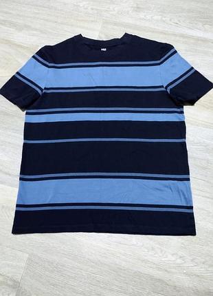 Чоловіча синя футболка m&amp;s, розмір м regular fit, 100% бавовна.