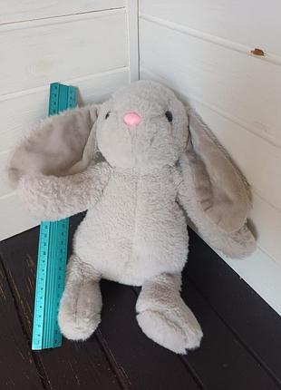 Серый плюшевый кролик зайчик зайка fluffy bunny