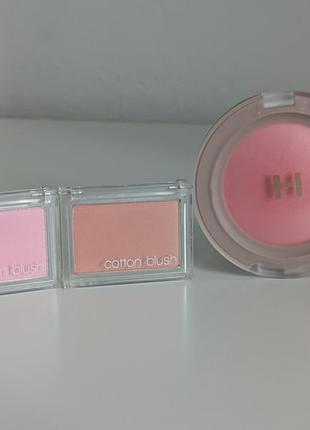 Рум'яна 3 шт, hince true dimension, missha cotton blush
