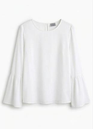 Белоснежная, красивая, нежная блузка женская вискоза длинный рукав vero moda