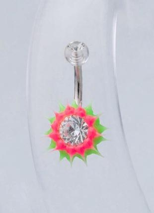 Пирсинг в пупок banana surgical steel click-six из хирургической стали