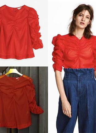 Блуза з органзи з драпіруванням h&m