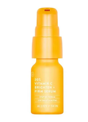 Сироватка для обличчя allies of skin 20% vitamin c brighten + firm serum з вітаміном с, 8 мл