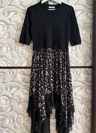 Трикотажна сукня з мереживом s/m